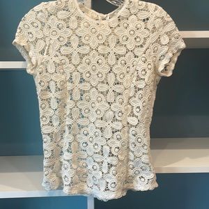 White lace top exclusive for Intermix. Size Petite.